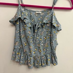 Garage Floral Crop Tank w/ Adjustable Straps